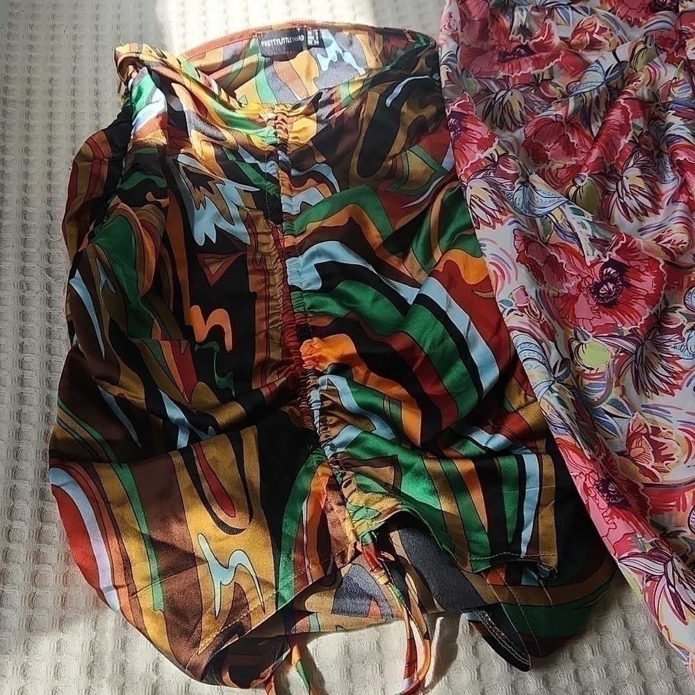 Bundle Skirts size XSmall Rouched Mini date night girls night Y2K Sexy Flirty - Picture 4 of 13